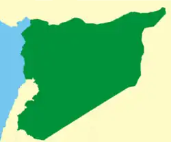 Territory of the Syrian Republic as proposed in the unratified Franco-Syrian Treaty of 1936. (Lebanon was not part of the plan).In 1938, Alexandretta was also excluded.