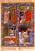 Illumination from the legend of Sain Emerich of Hungary's, c. 1335