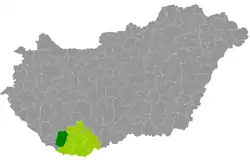 Szigetvár District within Hungary and Baranya County.