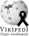 Turkish Wikipedia logo displayed in memory of the victims of 2023 Turkey–Syria earthquake (2023)