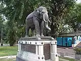 The elephant statue as a present of King Prajadhipok of Siam at entrance to a temple