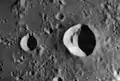 Lunar Orbiter 4 image of T. Mayer C (right) and T. Mayer D (left)