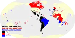 Location of Tres Espacios LingüísticosTrois Espaces linguistiquesTrês Espaços Linguísticos