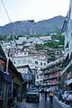 Zhangmu main street, which is part of the Tibet-Nepal Highway (China National Highway 318).