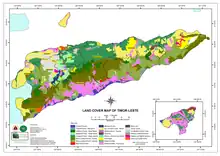 Map showing the different types of land cover in East Timor