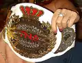 The original design of the Knockouts Championship around the shoulder of then-Knockouts Champion, Angelina Love.