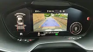 The rear view camera display on the Audi virtual cockpit
