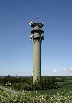 The telecommunication tower in Slots Bjergby