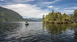 Fishing on Lake Brunner