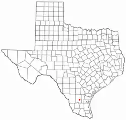 Location of Benavides, Texas