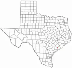 Location of Blessing, Texas