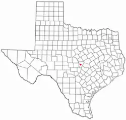 Location of Burnet within Burnet County, Texas