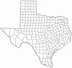 Location of Los Ebanos, Texas