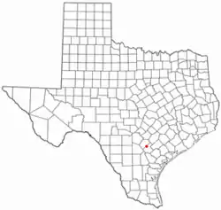 Location of Falls City, Texas