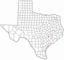 Location of Fayetteville in Texas