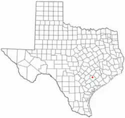 Location of Hallettsville, Texas