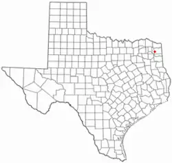 Location of Hughes Springs, Texas