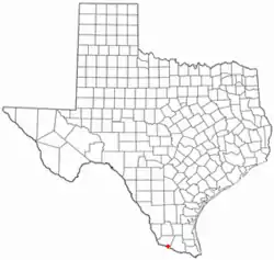 Location of La Grulla, Texas