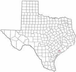 Location of La Ward, Texas