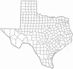 Location of Linden, Texas