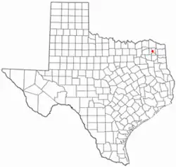 Location of Miller's Cove, Texas