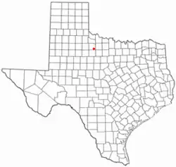 Location of Munday, Texas