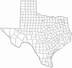 Location of Olney, Texas