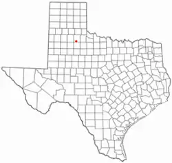 Location of Roaring Springs, Texas