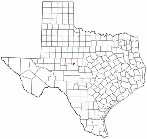 Location of Rowena, Texas