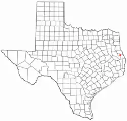 Location of San Augustine, Texas
