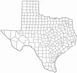 Location of Sour Lake, Texas