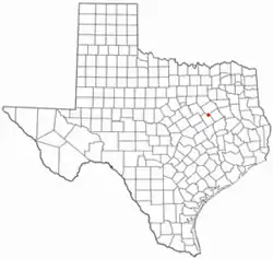 Location of Tehuacana, Texas