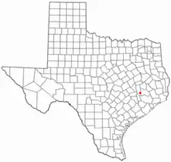 Location of Todd Mission, Texas