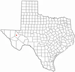 Location of Toyah, Texas