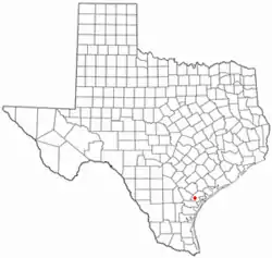 Location of Woodsboro, Texas