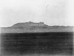 1908 image of a mountain associated with Muhammad and Lawrence of Arabia, 40 mi (64 km) from Tabuk