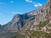North face of Table Mountain seen from above the lower cable station.