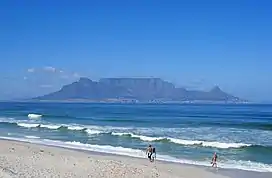 The view of Table Mountain from nearby Bloubergstrand after which Table View is named.