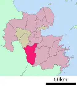 Location of Taketa in Ōita Prefecture