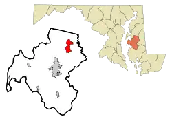 Location of Cordova, Maryland