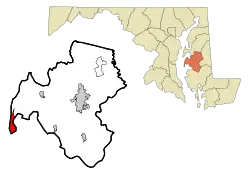 Location of Tilghman Island, Maryland