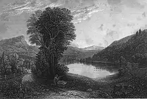 Engraving of Rockland Lake by Jesse Talbot