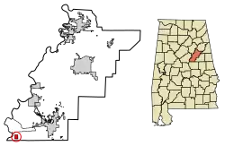 Location of Talladega Springs in Talladega County, Alabama.