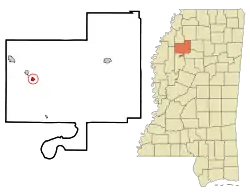 Location of Webb, Mississippi