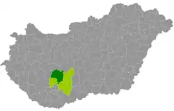 Tamási District within Hungary and Tolna County.