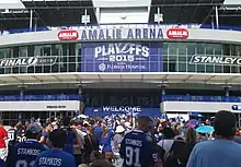 Watch party outside the entrance to the arena during game 6 of the 2015 Stanley Cup Finals