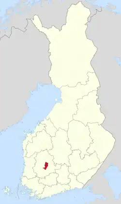 Location of Tampere in Finland
