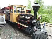 Replica of Tanana Valley Steam Locomotive, running trains in Pioneer Park, Fairbanks, 2011