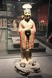 Scholar oficial (Chinese), 618-907 AD, painted and glazed ceramic, Shaanxi History Museum, Xi'an, China