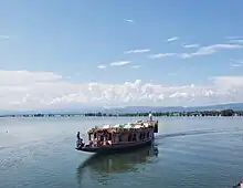 A tourist houseboat in Tanguar Haor